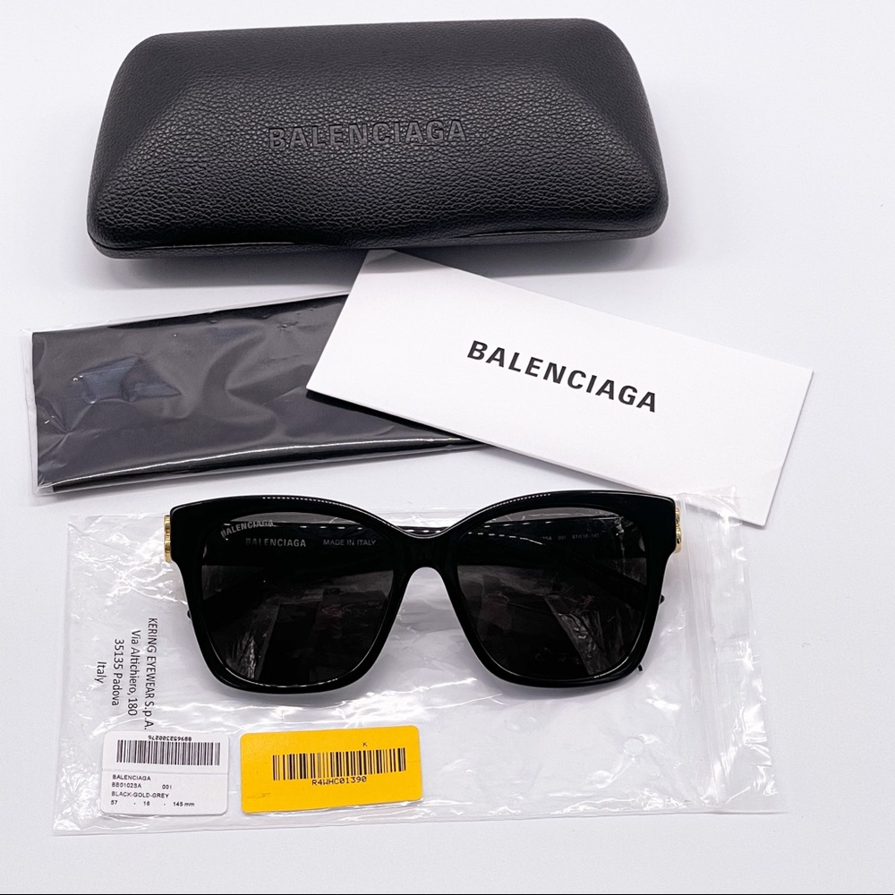 NEW BALENCIAGA BB0102SA 001 SUNGLASSES - Picture 15 of 15